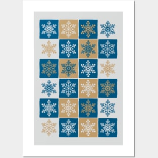 Christmas pattern with snowflakes 2 Posters and Art